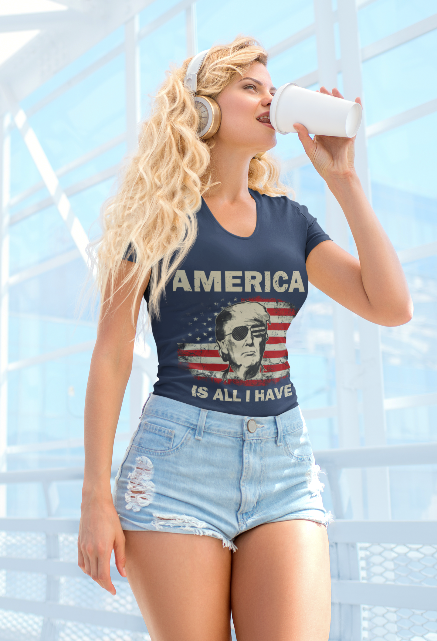 Women's V-Neck-America Is All I Have